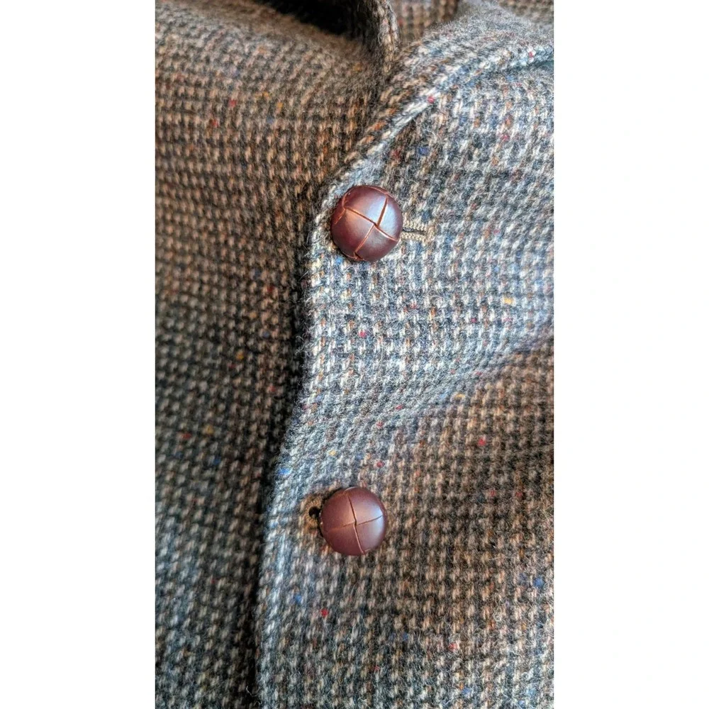 Vintage ARNOLD PALMER 1980's Jacket Men Brown Multicolor Wool Blend Size 2XL